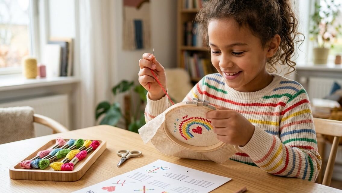 Korssting for børn – en enkel introduktion til broderi